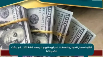 قفزة أسعار الدولار والعملات الأجنبية اليوم الجمعة 8-8-2025.. كم بلغت التحركات؟